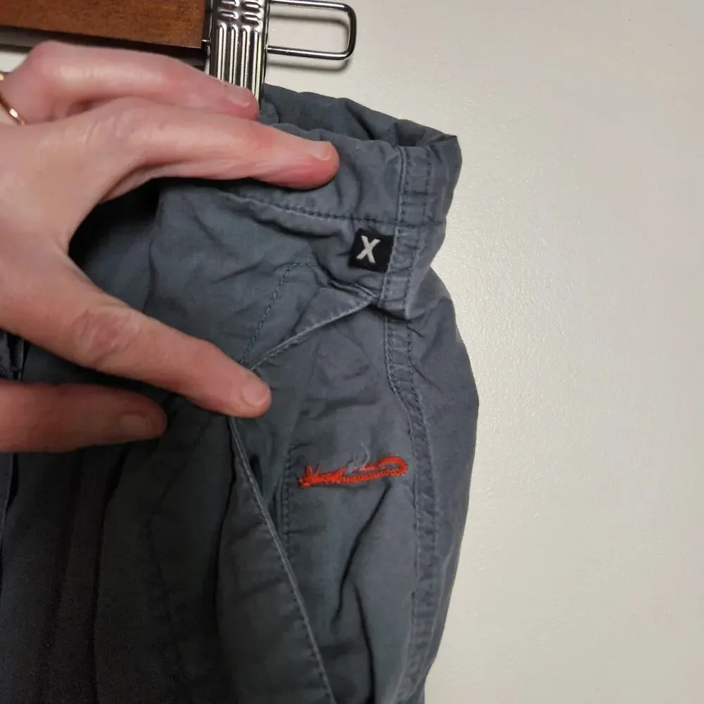 Express Y2K Paratrooper‎ Cargo Pants Men XL Grey Baggy Military Cotton Loose VTG